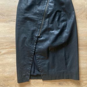 Black Free People faux leather zip skirt